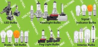 The VOLTREK bulb range: LED, headlight, signal, brake, fog and interior bulbs